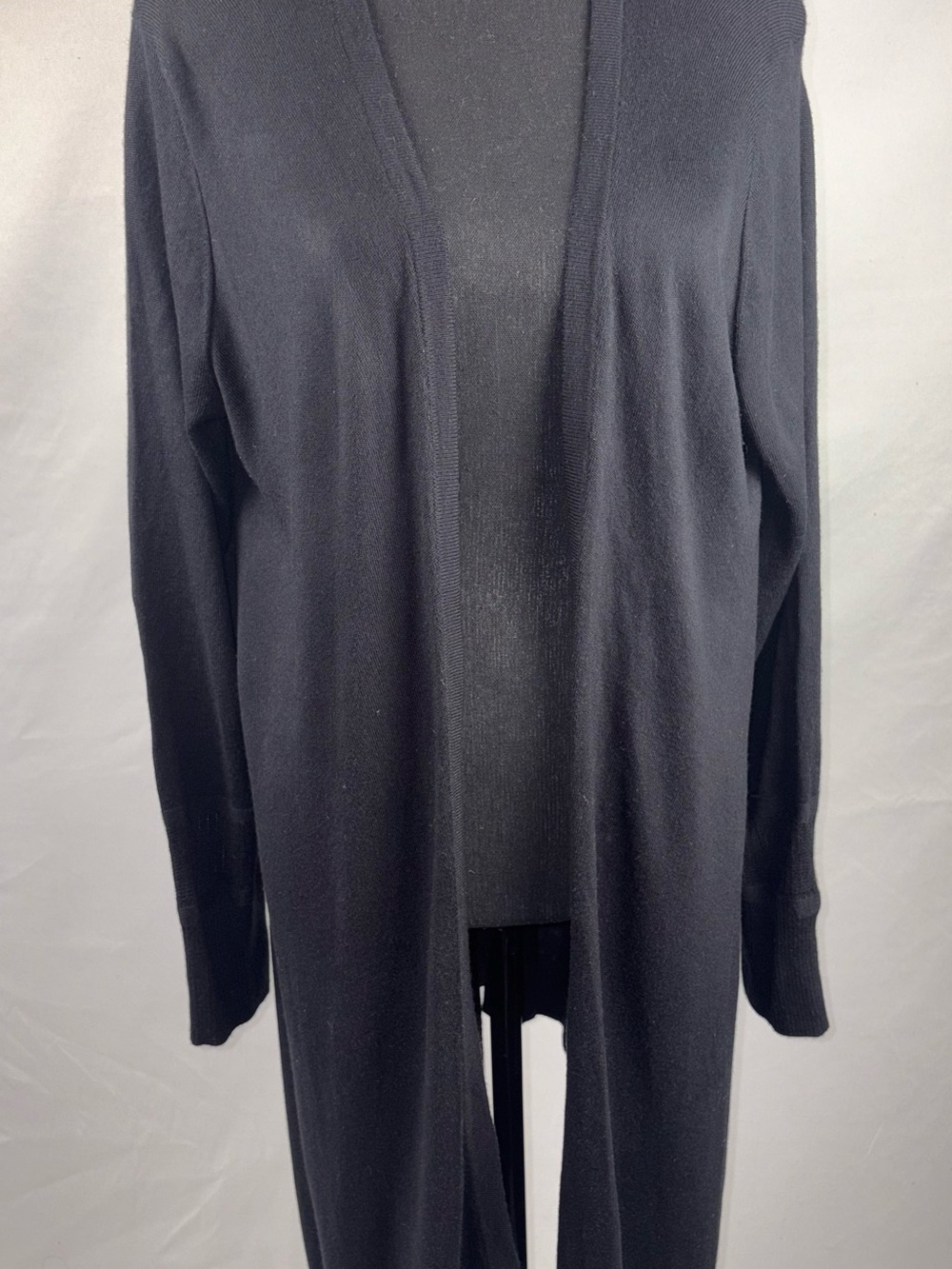 Sweater Open Cardigan Medium Black St. John